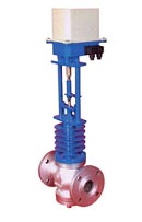 Motorized Electrical Actuator Operated 3 Way Globe Control Valve
