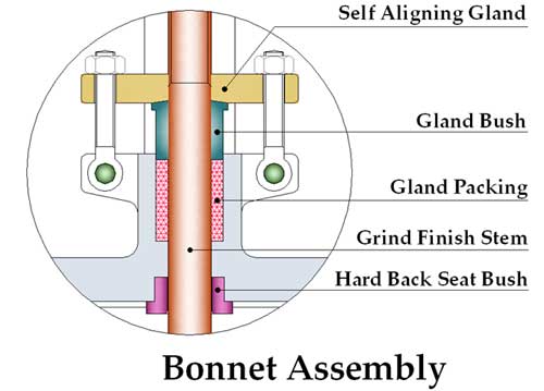 Bolted Bonnet Globe Valve Bonnet Assembly Details