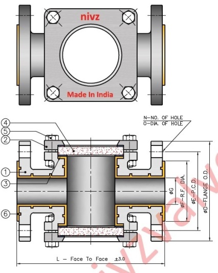 Teflon Lined Sight Flow Indicator, Teflon Lined Sight Glass