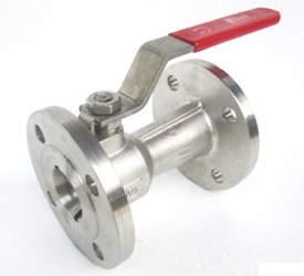 single piece design regular bore ball valve flanged end hand lever operated