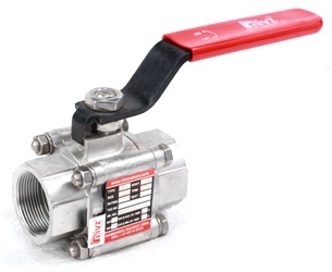 full bore three piece design lever operated ball valve lever operated