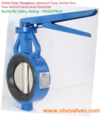 Wafer Type Center Disc Rubber Lined Slim Seal Design Butterfly Valve
